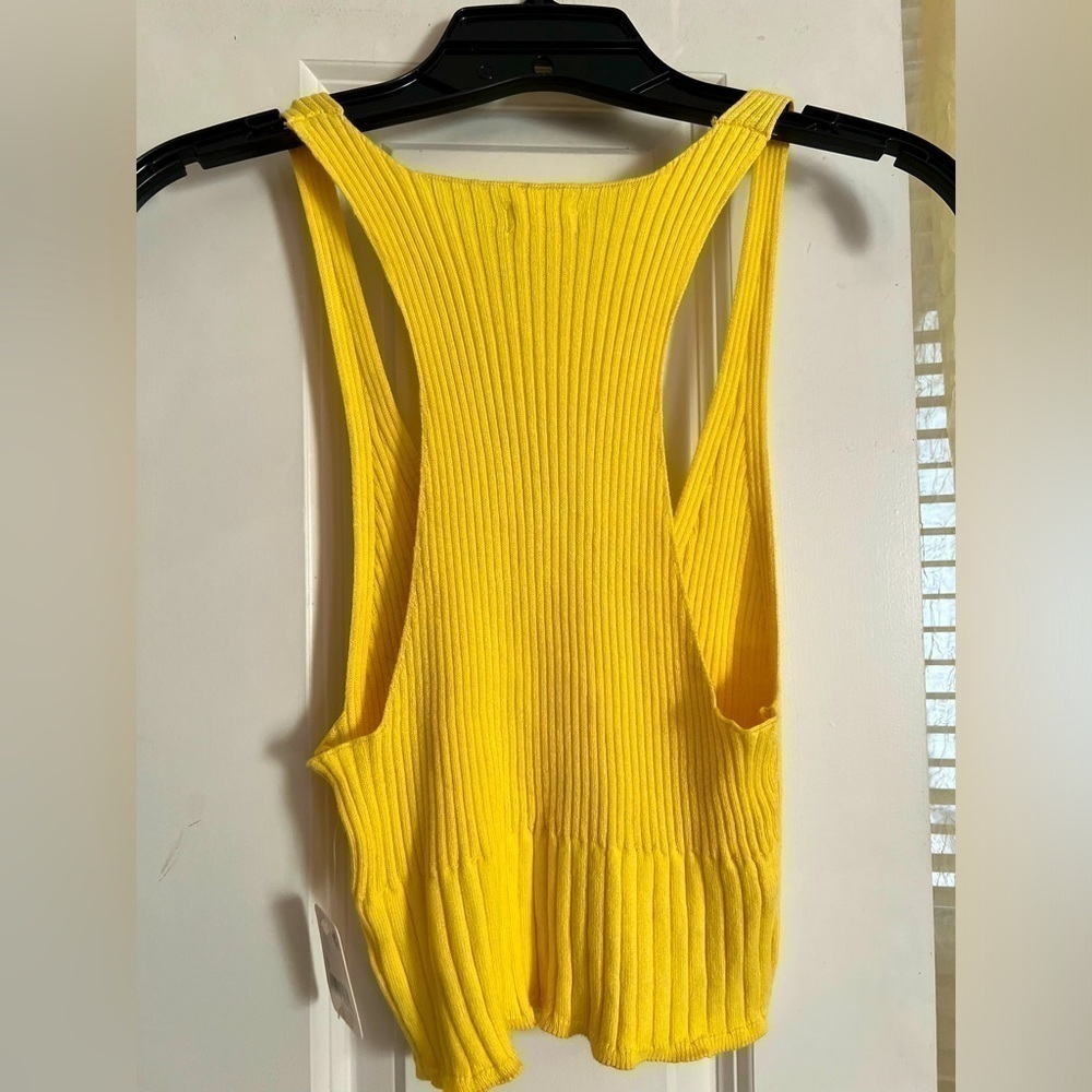 Free People Yellow Ribbed Cropped Tank - Picture 2 of 2